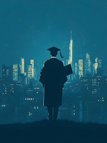 A student celebrating holding degree in hand on a convocation occasion
