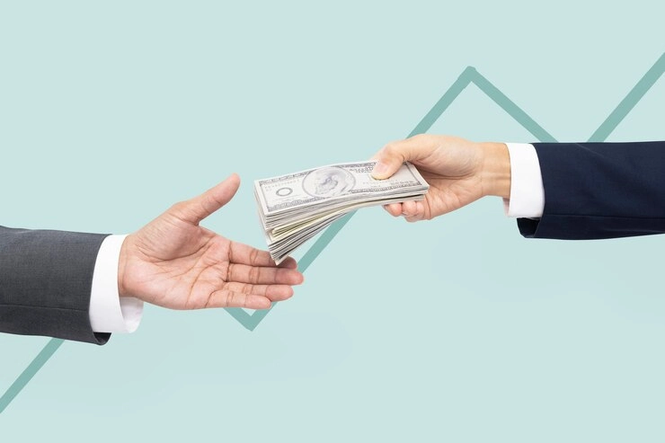A infographic showing handing over salary
